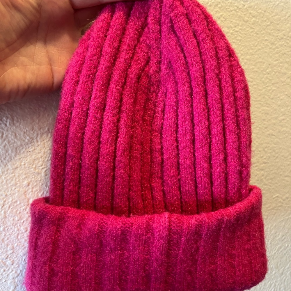 Anthropologie Maeve Fuchsia Knit Beanie